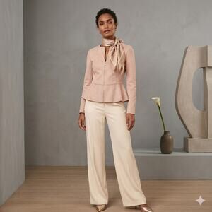 Industry Republic Clothing Light Pink Faux Leather Peplum Jacket